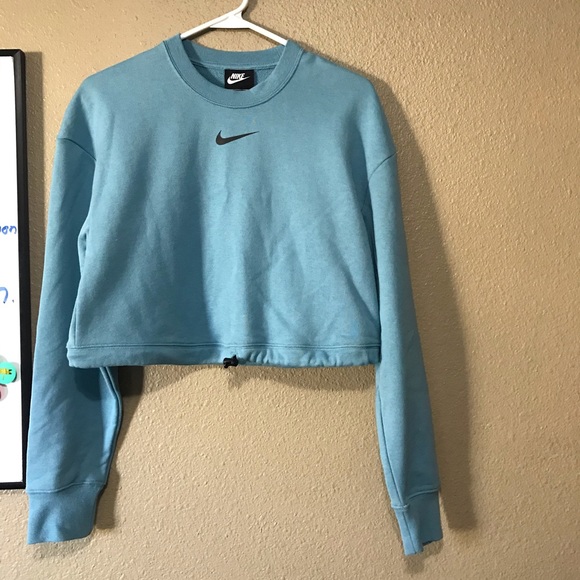 Nike swoosh crop adjustable sweatshirt blue - Picture 3 of 7